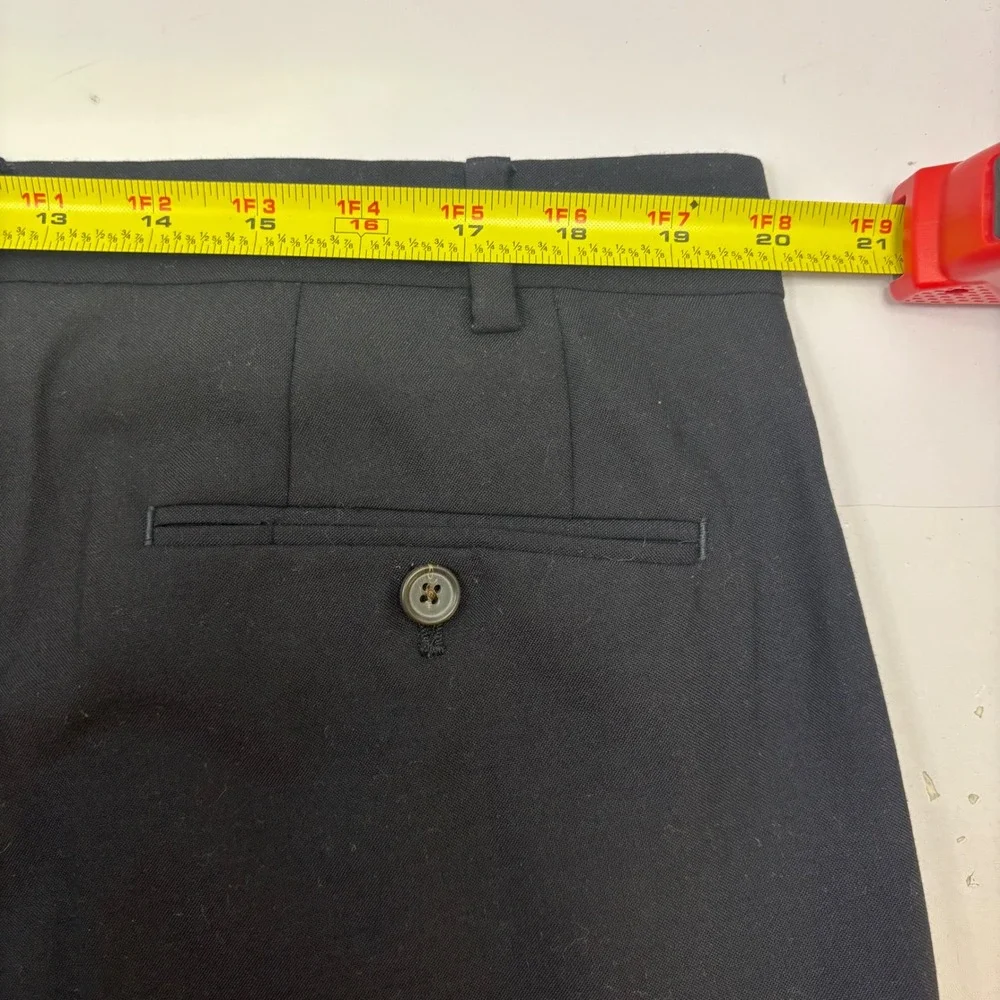 Lauren Ralph Lauren Mens Black Double Pleated Cuffed Dress Pants 40W 32L